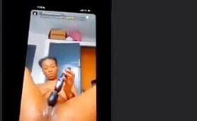 Oduola Tolashe Rubbing A Vibrating Dildo On Her Wet Clitoris Pussy