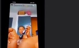 Oduola Tolashe Rubbing A Vibrating Dildo On Her Wet Clitoris Pussy