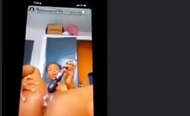 Oduola Tolashe Rubbing A Vibrating Dildo On Her Wet Clitoris Pussy