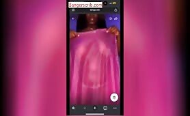 She’s Showing Off Her Massive Boobs In A See-Through Gown On Tango Live Show