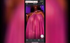 She’s Showing Off Her Massive Boobs In A See-Through Gown On Tango Live Show