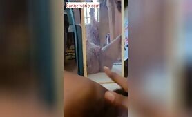 Unizik Babe masturbating using mirror