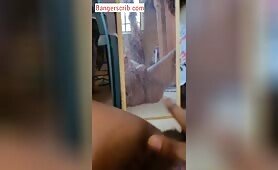 Unizik Babe masturbating using mirror