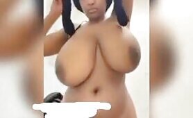 Endowed Naija Naked Lady Flaunt Her Big Boobs