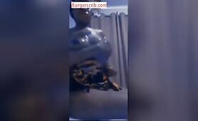 Naija Girl Oiling Her Succulent Boobs