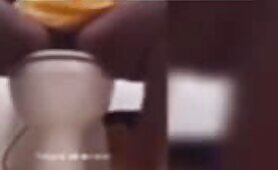 Abena Korkor showcasing her pussy in the toilet