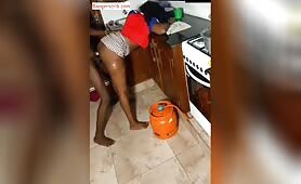 Doggy style in the kitchen fuck video