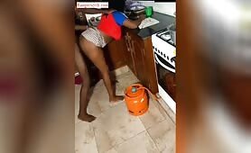 Doggy style in the kitchen fuck video