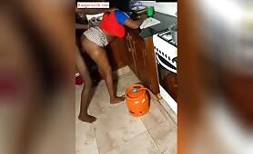 Doggy style in the kitchen fuck video