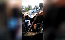 School Girl and a forganizer knacking in a shop video