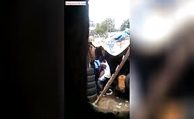 School Girl and a forganizer knacking in a shop video