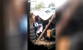 School Girl and a forganizer knacking in a shop video