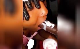 Enjoying Ice Cream From His Dick