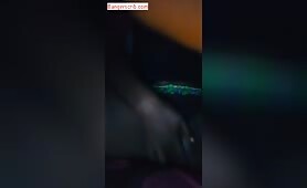African girl doing self service 