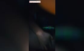 African girl doing self service 