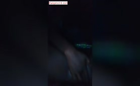 African girl doing self service 