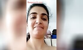 Sexy horny indian milf stripping nude masturbation on webcam 