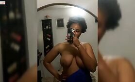 Eunice shows off her breasts in new video
