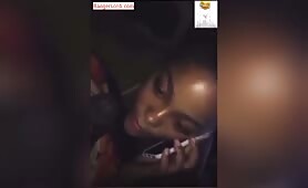 Cheating girlfriend on the phone with her bf while sucking dick
