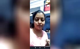 A fat horny indian girl is enjoying bf cock jerking on webcam
