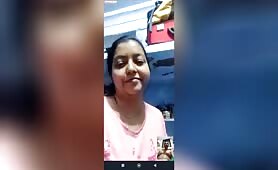 A fat horny indian girl is enjoying bf cock jerking on webcam