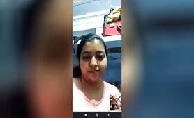 A fat horny indian girl is enjoying bf cock jerking on webcam