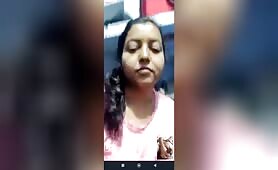 A fat horny indian girl is enjoying bf cock jerking on webcam