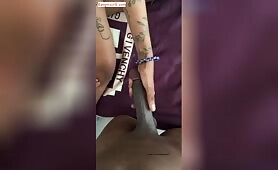 Holding that big dick