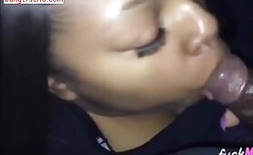 Black Babe Drains Her Friend in Blowjob