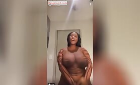 Busty Andiswa Mnchube Flaunting Her Big Boobs In See Through