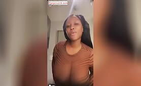 Busty Andiswa Mnchube Flaunting Her Big Boobs In See Through