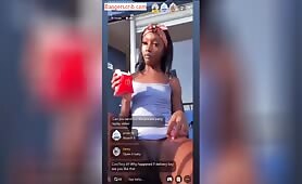 Ebony Bitch “Tsunamii xo” In Mini Gown On Live Stream Displaying Her Pussy To The Camera Outdoor bangerscrib